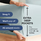 Extra Deep Pocket Full Sheets - 4 Piece Breathable & Cooling Bed Sheets - Hotel Luxury Bed Sheet Set - Soft, Wrinkle Free & Comfy - Easily Fits Extra Deep Mattresses - Deep Pocket Ice Blue Sheets Set