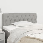 vidaXL Fabric Upholstered Headboard in Light Gray, Classic Design, Engineered & Solid Larch Wood, Foam Filled, 39.4"x2.8"x30.7"/34.6"