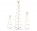 Set of 3 Lighted Spiral -Christmas- Trees - 3 Ft 4 Ft and 6 Ft - Winter Wonder Lane