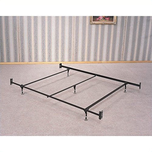 Coaster Home Furnishings Esme Metal Bed Frame Adjustable 6-Leg Base for Box Spring and Mattress Queen and Eastern King Black 9602QK