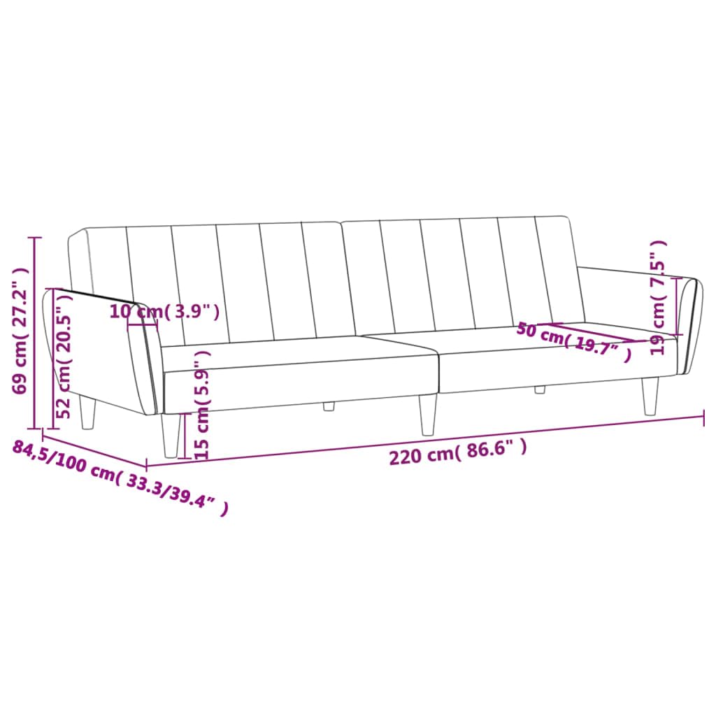 vidaXL 2-Seater Sofa Bed in Dark Green Velvet - Contemporary Velvet Loveseat/Sleeper Couch with Easy Conversion and Wooden Frame