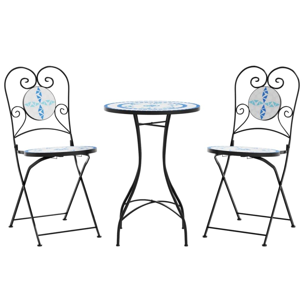 vidaXL 3 Piece Mosaic Bistro Set - Thumbnail 3