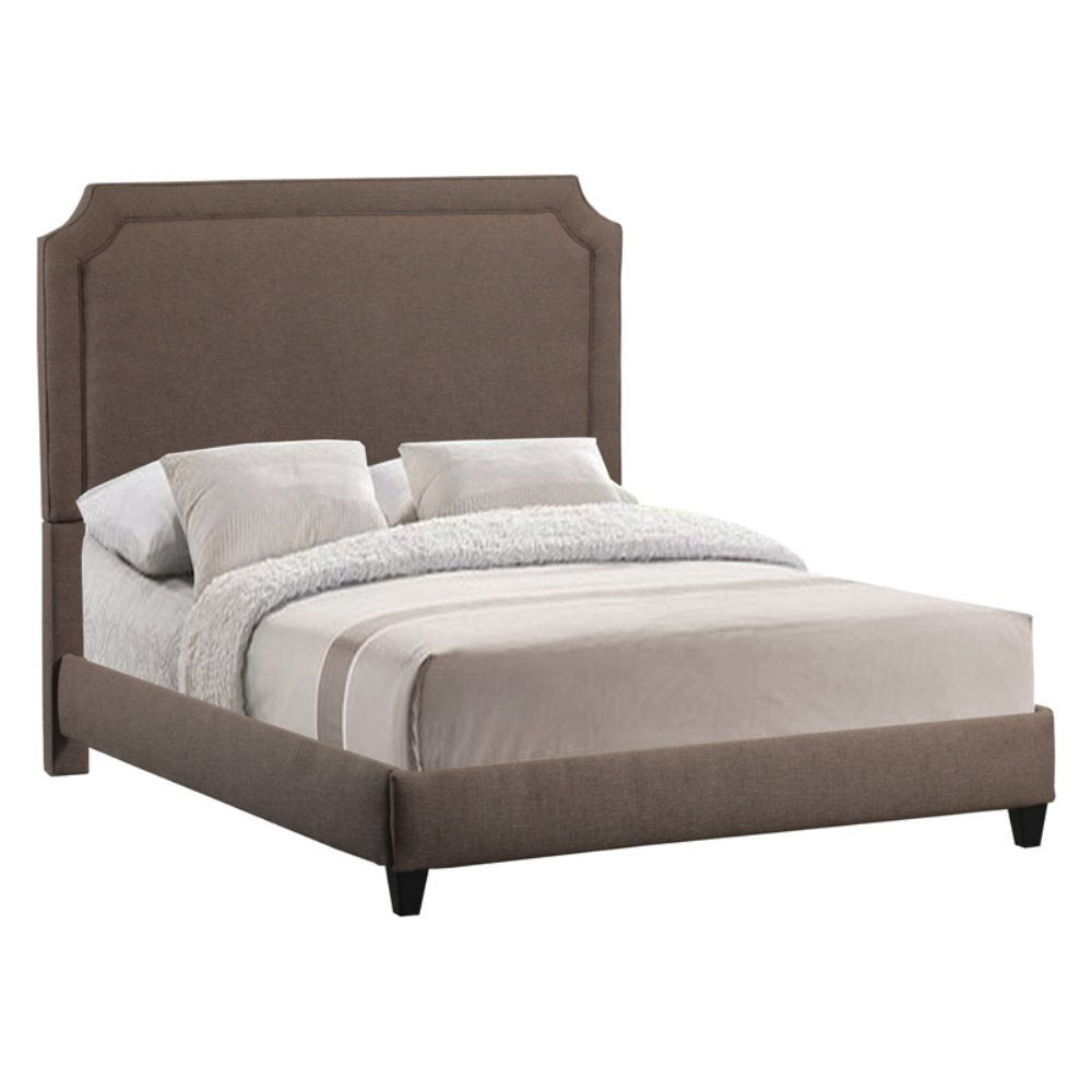 Leffler Home Lisburn Rattan Manor Belgrave Upholstered Bed With Rails And Footboard, King, Dark Brown