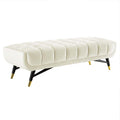 Modway Eei-4241 Adept 60" Performance Velvet Bench In Ivory, 60 Inches
