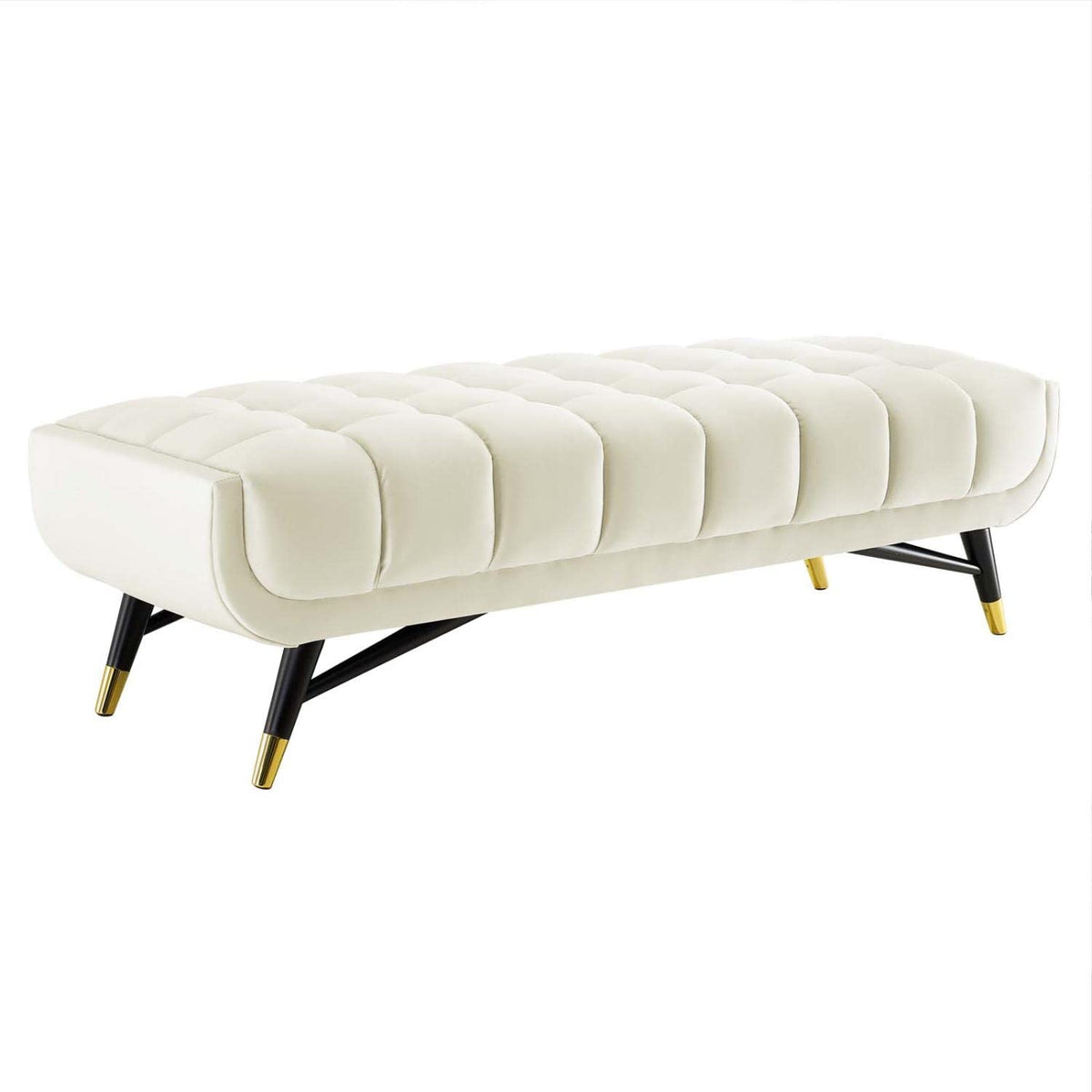 Modway Eei-4241 Adept 60&quot; Performance Velvet Bench In Ivory, 60 Inches