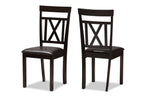 Baxton Studio Rosie Modern And Contemporary Dark Brown Faux Leather Upholstered 5-Piece Dining Set