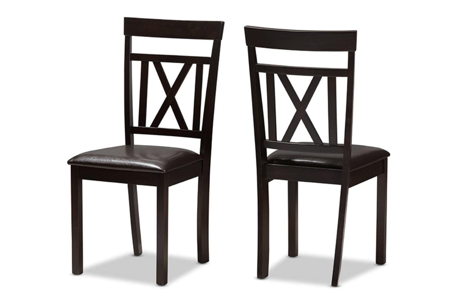 Baxton Studio Rosie Modern And Contemporary Dark Brown Faux Leather Upholstered 5-Piece Dining Set