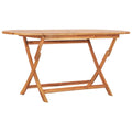 vidaXL Foldable Patio Dining Table, Indoor/Outdoor Use, Fine Sanded Teak Hard Wood, Weather-Resistant, Versatile Color Options, Easy Maintenance, 62.9"x31.4"x29.5"