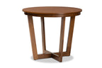 Baxton Studio Andi Modern and Contemporary Grey Fabric Upholstered and Walnut Brown Finished Wood 5-Piece Dining Set