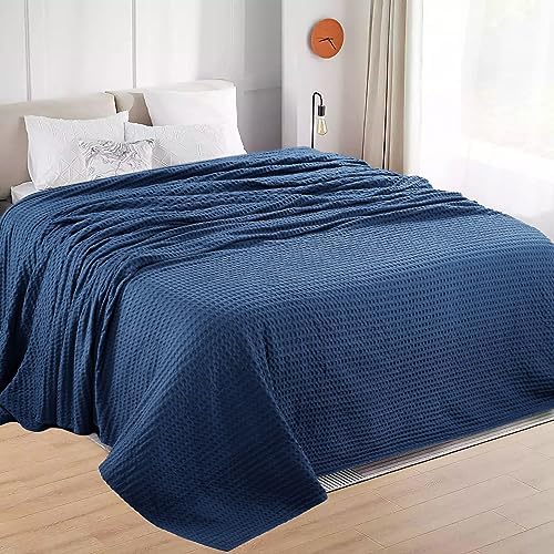 Hillfair 100% Cotton Blanket- 120'' X 120'' Xxl Oversized King Bed Blankets - Family Size 10 Ft X 10 Ft Big - Waffle Blankets -