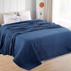 Hillfair 100% Cotton Blanket- 120'' X 120'' Xxl Oversized King Bed Blankets - Family Size 10 Ft X 10 Ft Big - Waffle Blankets -