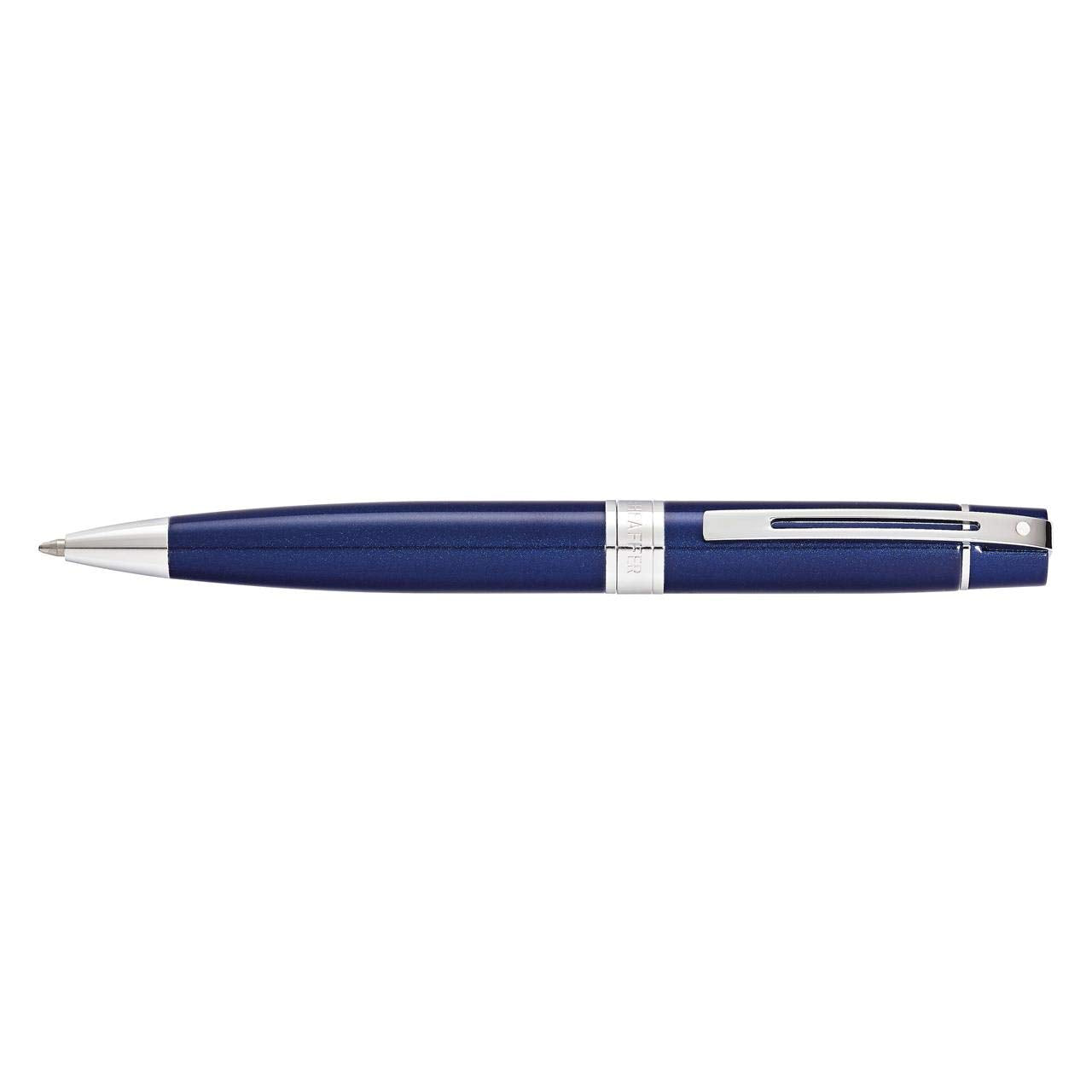 Sheaffer 300 Glossy Blue Lacquer Ballpoint Pen With Chrome-Plated Trim