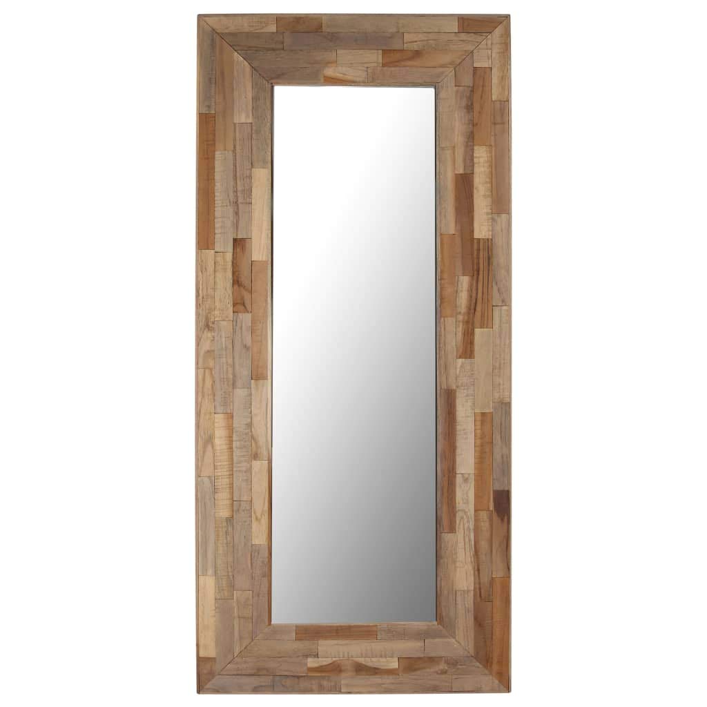 Vidaxl Mirror, Wall Mirror, Bathroom Mirror, Hall Mirror For Bedroom Living Room Dressing Room Entryway, Farmhouse, Solid Reclaimed Teak Frame