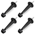 Homotek 4 Pack Heavy Duty Solid Rigid Door Stop With Soft Rubber Tip, Zinc Die Cast Door Stopper Protect Wall & Door, Black