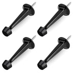 Homotek 4 Pack Heavy Duty Solid Rigid Door Stop With Soft Rubber Tip, Zinc Die Cast Door Stopper Protect Wall & Door, Black