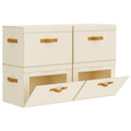 Homsorout Large Storage Bins with Lids  Front Opening Fabric Storage Bins, Flap Closet Organizer with Handles, Collapsible Boxe