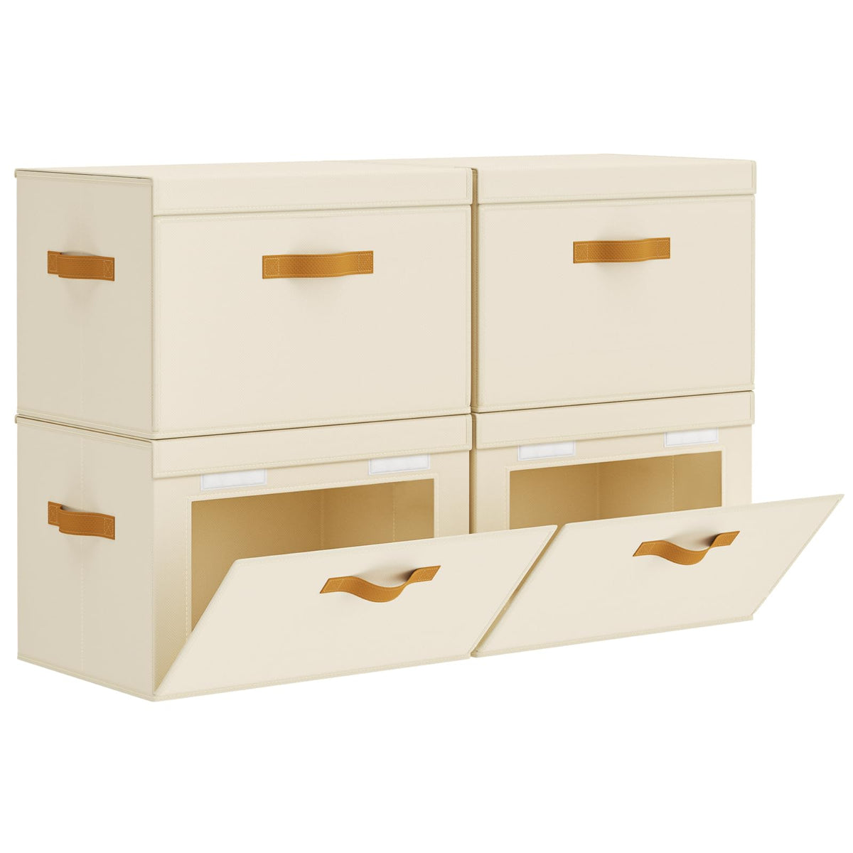 Homsorout Large Storage Bins with Lids  Front Opening Fabric Storage Bins, Flap Closet Organizer with Handles, Collapsible Boxe