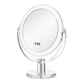 CLSEVXY Vanity Mirror Makeup Mirror with Stand, 1X/15X Magnification Double Sided 360 Degree Swivel Magnifying Mirror, 6.25 Inch