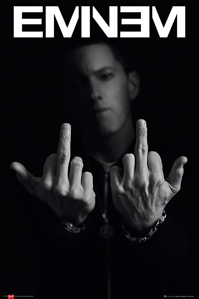 POSTER STOP ONLINE Eminem - Music/Personality Poster (Fingers/Flipping The Bird) (Size 24 x 36)