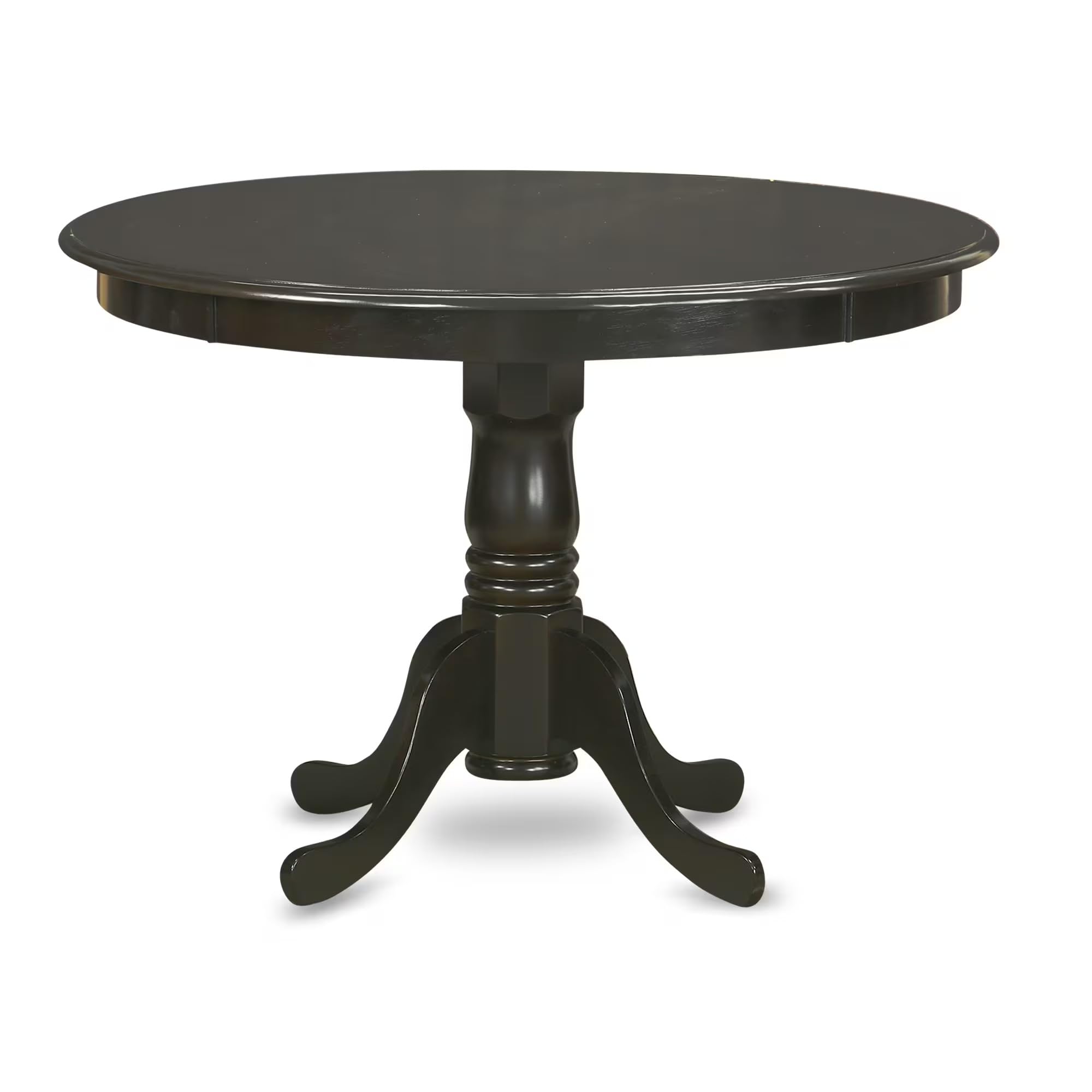 East West Furniture HLPF5-CAP-W 5 Piece Dinette Set for 4 Includes a Round Dining Room Table with Pedestal and 4 Dining Chairs, 42x42 Inch, Cappuccino