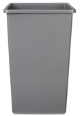 Amazon Basics Square Waste Container, Open Top, Space Saving, 25 Gallons, Grey, Pack of 2