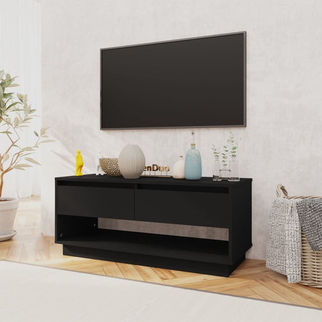 vidaXL TV Cabinet Black 102x41x44cm Chipboard