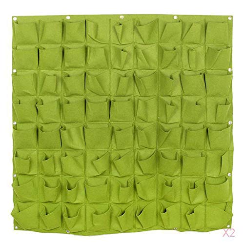 Atorse 2 X Outdoor 72 Pockets Balcony Herbs Yard Garden Wall Hanging Planter Bag Pot|Yard, Garden & Outdoor Living|Gardening Sup