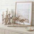 13 Natural Metal And Wood Coastal Sand Plover Birds Tabletop Sculpture