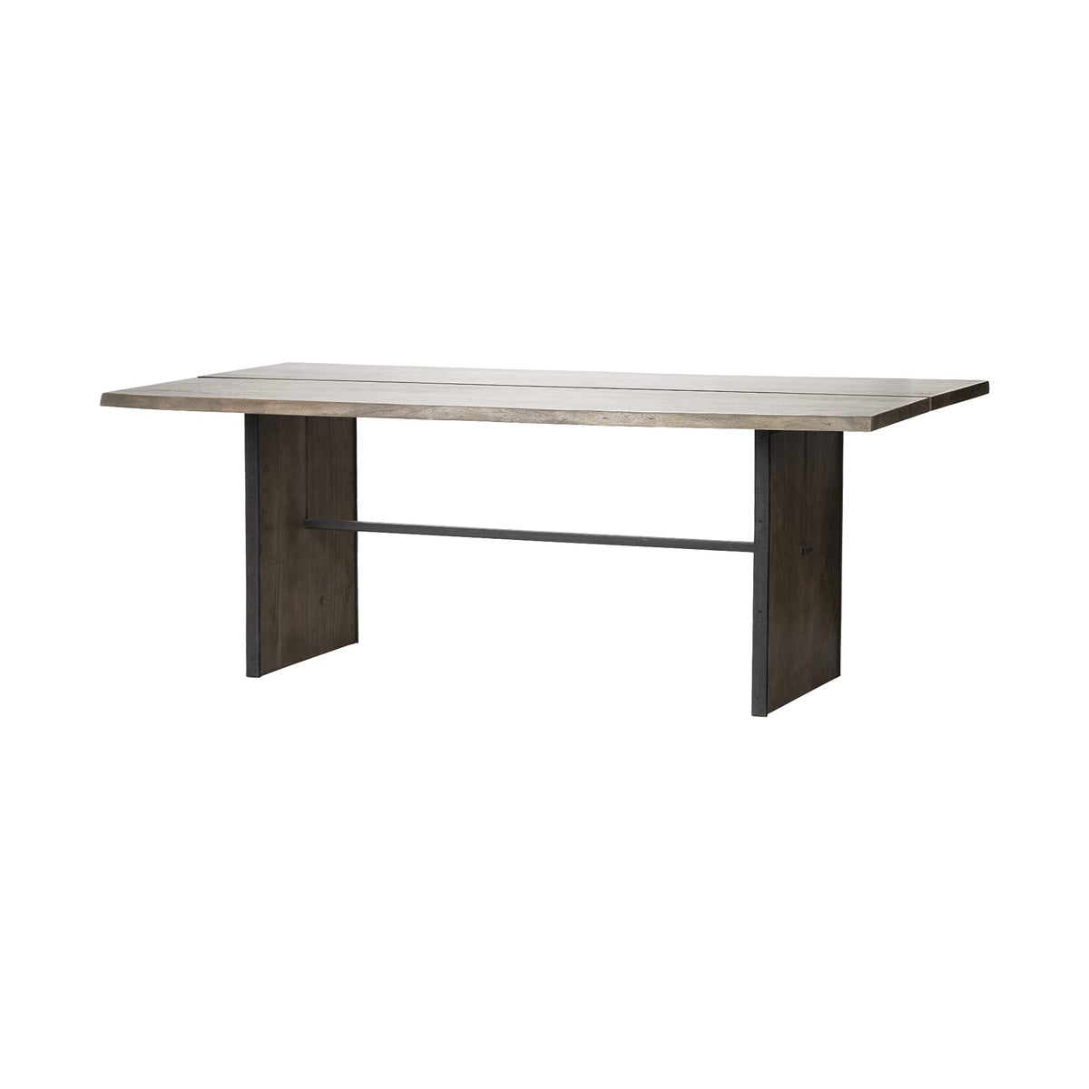 HomeRoots 84x38 Brown Solid Wood Top and Base Dining Table