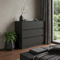 33 Black Wood Three Drawer Dresser