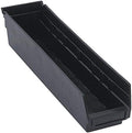 Quantum Storage Systems QSB103BK 20-Pack 4 Hanging Plastic Shelf Bin Storage Containers, 17-7/8 x 4-1/8 x 4, Black