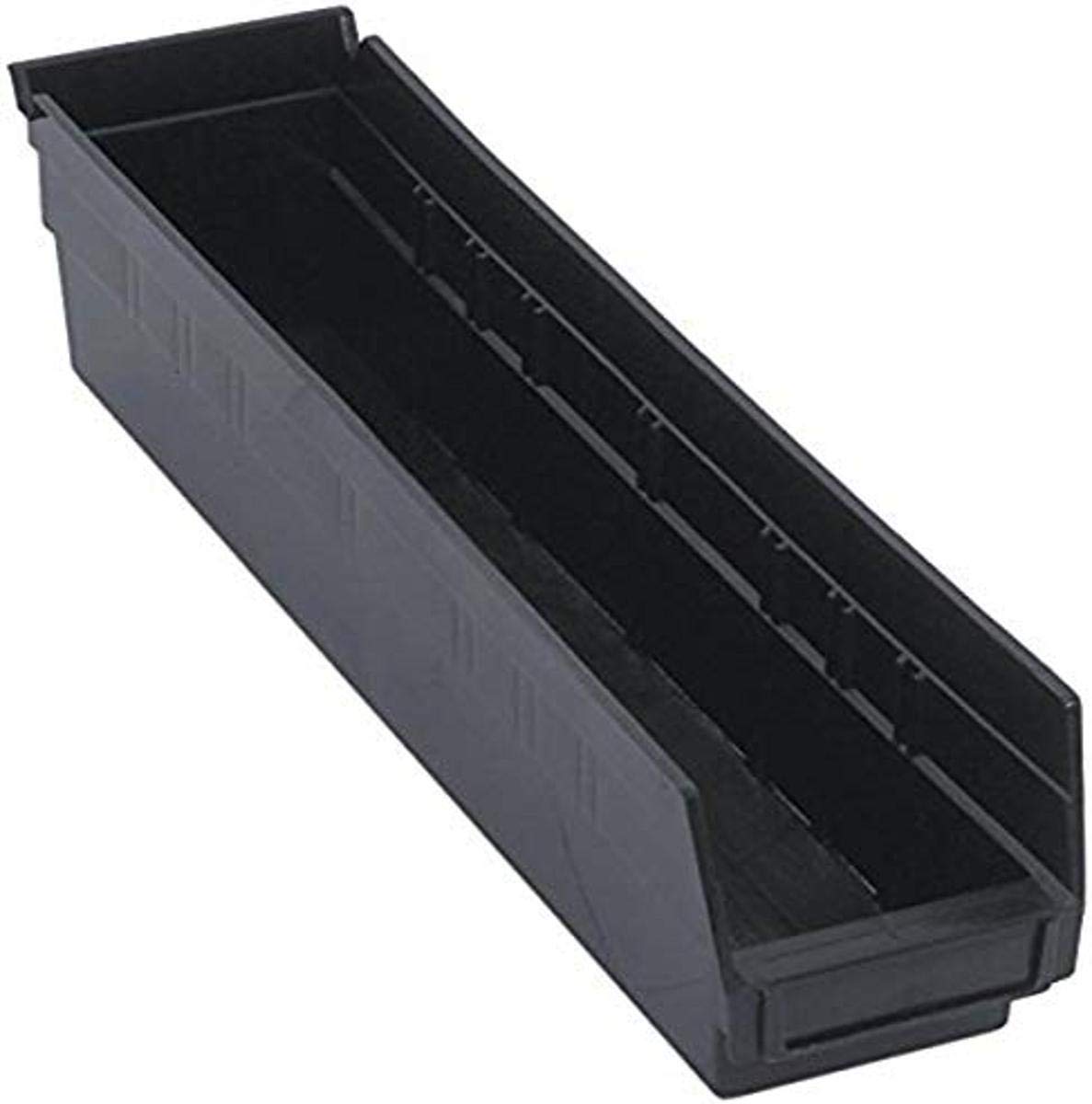 Quantum Storage Systems QSB103BK 20-Pack 4 Hanging Plastic Shelf Bin Storage Containers, 17-7/8 x 4-1/8 x 4, Black