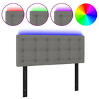 vidaXL LED Headboard, Upholstered Headboard for Bed Home, Bed Headboard with LED Light, Bedroom Furniture, Dark Gray 39.4"x2"x30.7"/34.6" Fabric