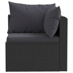 vidaXL Two-Piece Patio Sofa Set – Comfortable Outdoor Seating with Cushions - Durable Steel Frame and Handwoven PE Rattan - Black
