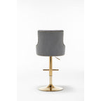 Best Master Furniture Adjustable Swivel Velvet Bar Stools With Gold Base (Set Of 2) B52 Grey (Velvet)