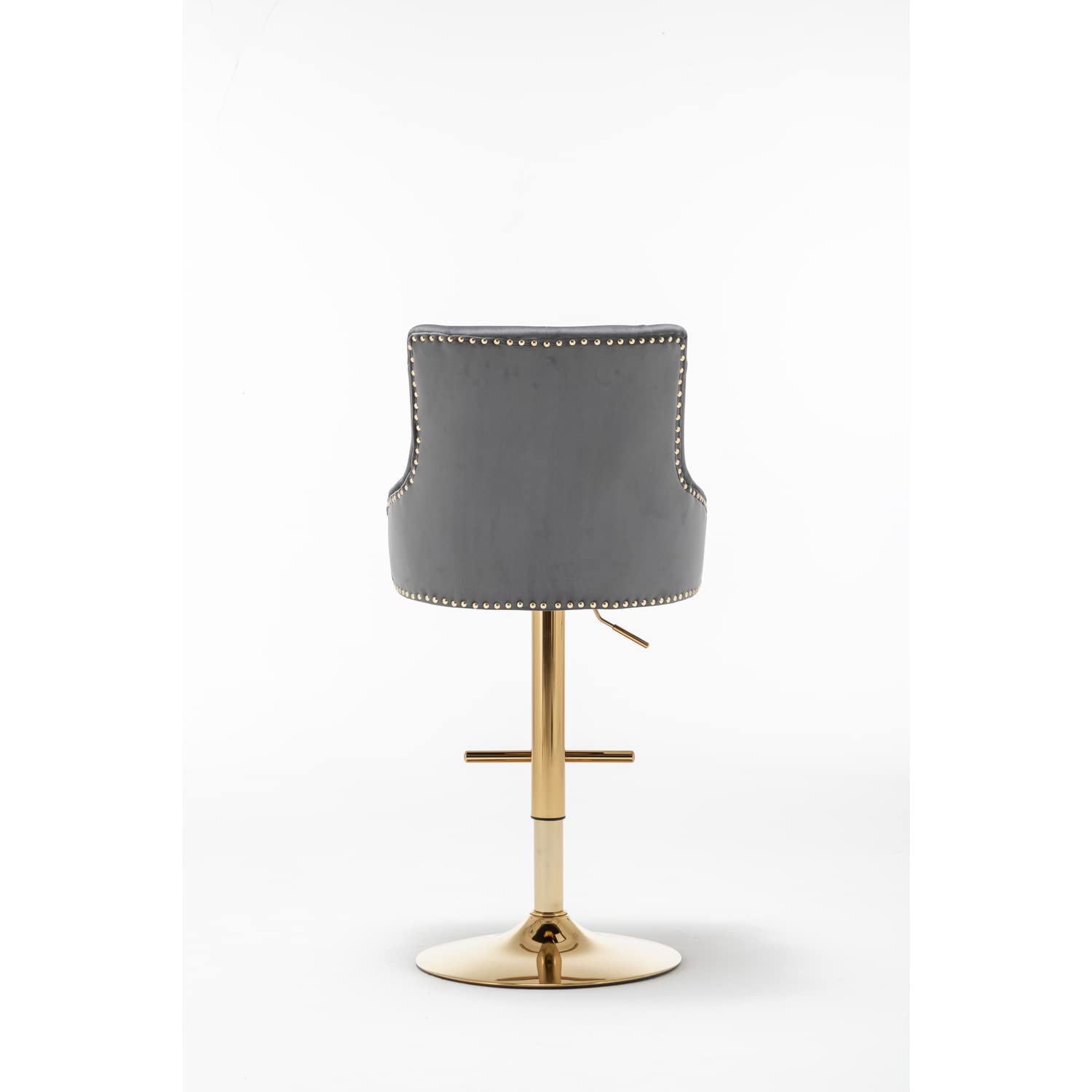 Best Master Furniture Adjustable Swivel Velvet Bar Stools With Gold Base (Set Of 2) B52 Grey (Velvet)