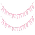 HASTHIP 2 Strings of 18PCS Pink Bow Garlands Banner Decoration,PreStrung Satin Ribbon Ornaments for Birthday,Bachelorette Party
