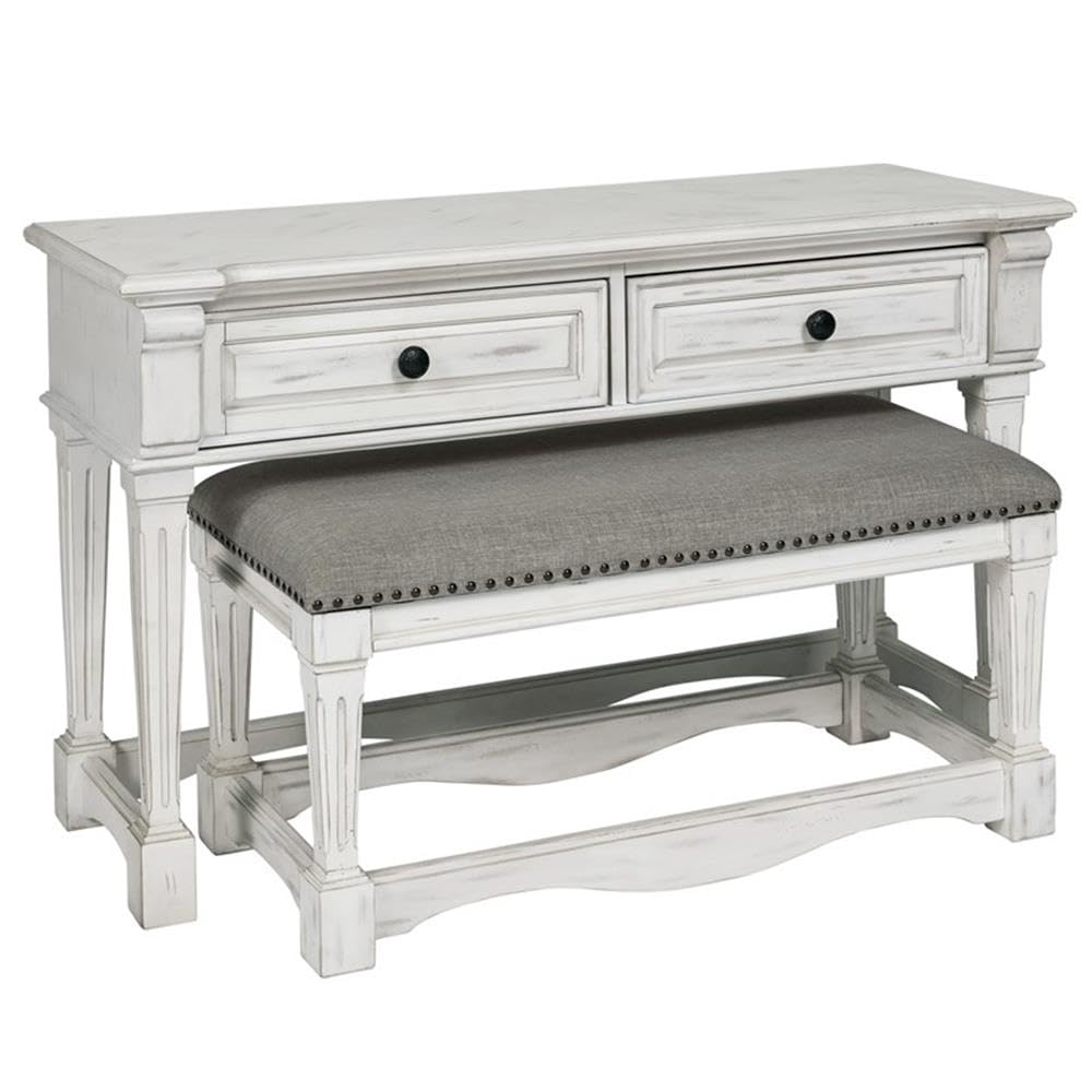 Progressive Furniture Belhamy Park Sofa Console Table, Chalk White