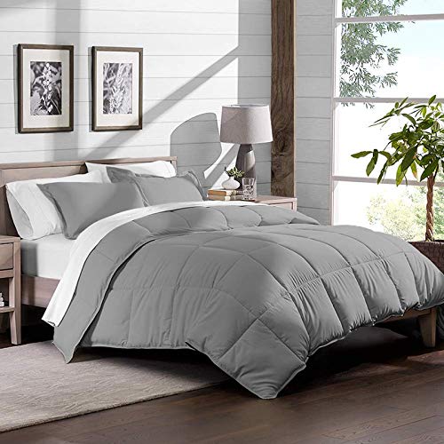 Yrm BeddingS 600Tc Egyptian Cotton With 450 Gsm Comforter (Dohar) Queen Size (88X88) Inches Silver Grey Colour