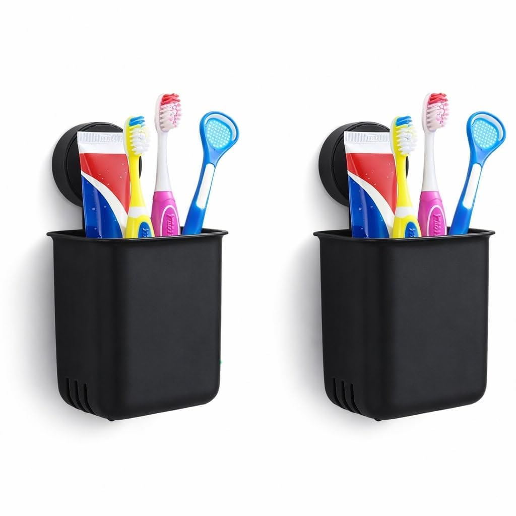 Pujara Toothbrush Case Portable Toothbrush Holder Multifunctional Travel Toothbrush Case Toothbrush (Toothpaste Storage Rack Bla