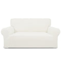 Purefit Stretch Loveseat Sofa Slipcover – Spandex Jacquard Non Slip Soft Couch Sofa Cover, Washable Furniture Protector With Non Skid Foam And Elastic Bottom For Kids (Loveseat, Cream)