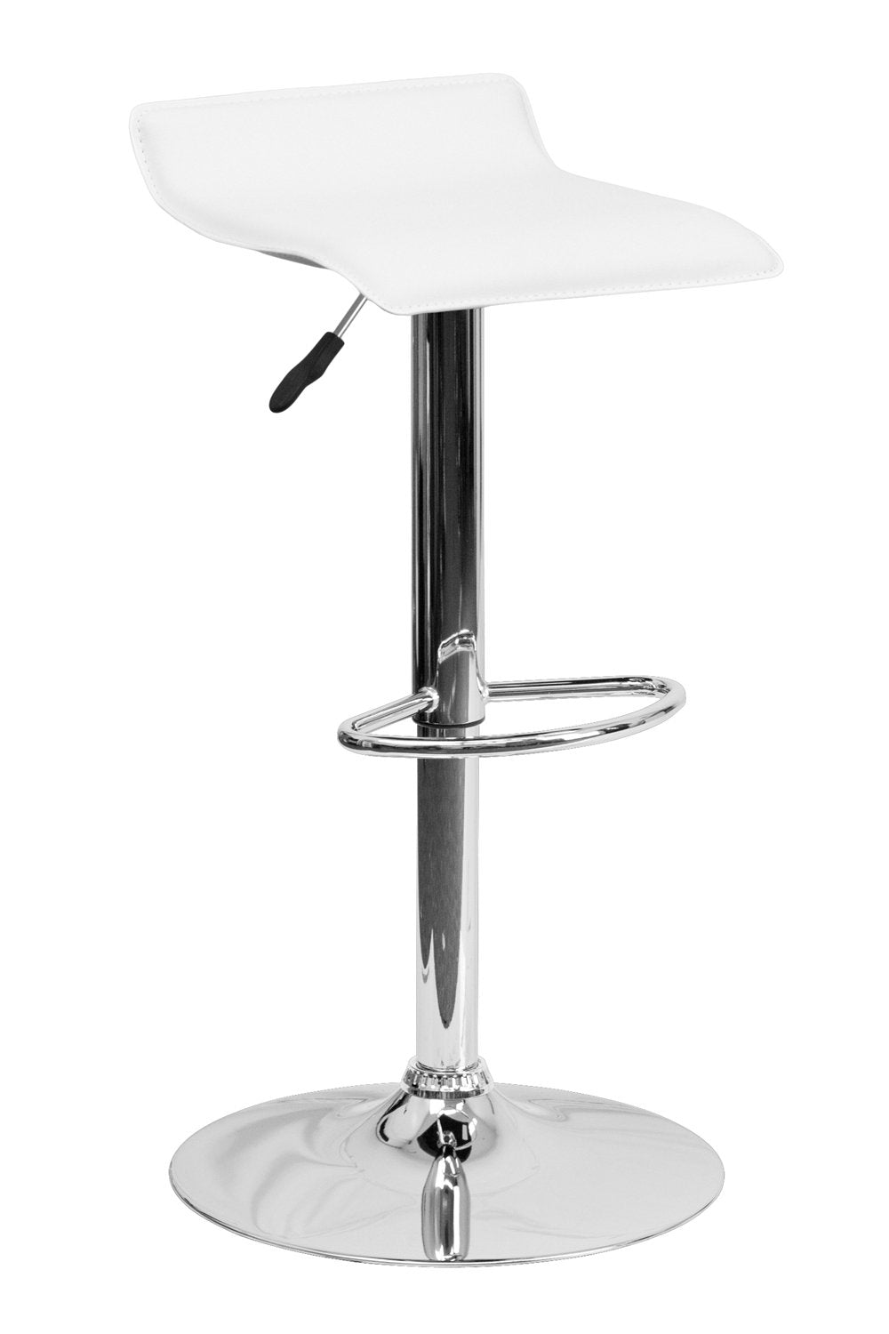 Contemporary Vinyl Adjustable Height Barstool With Chrome Base