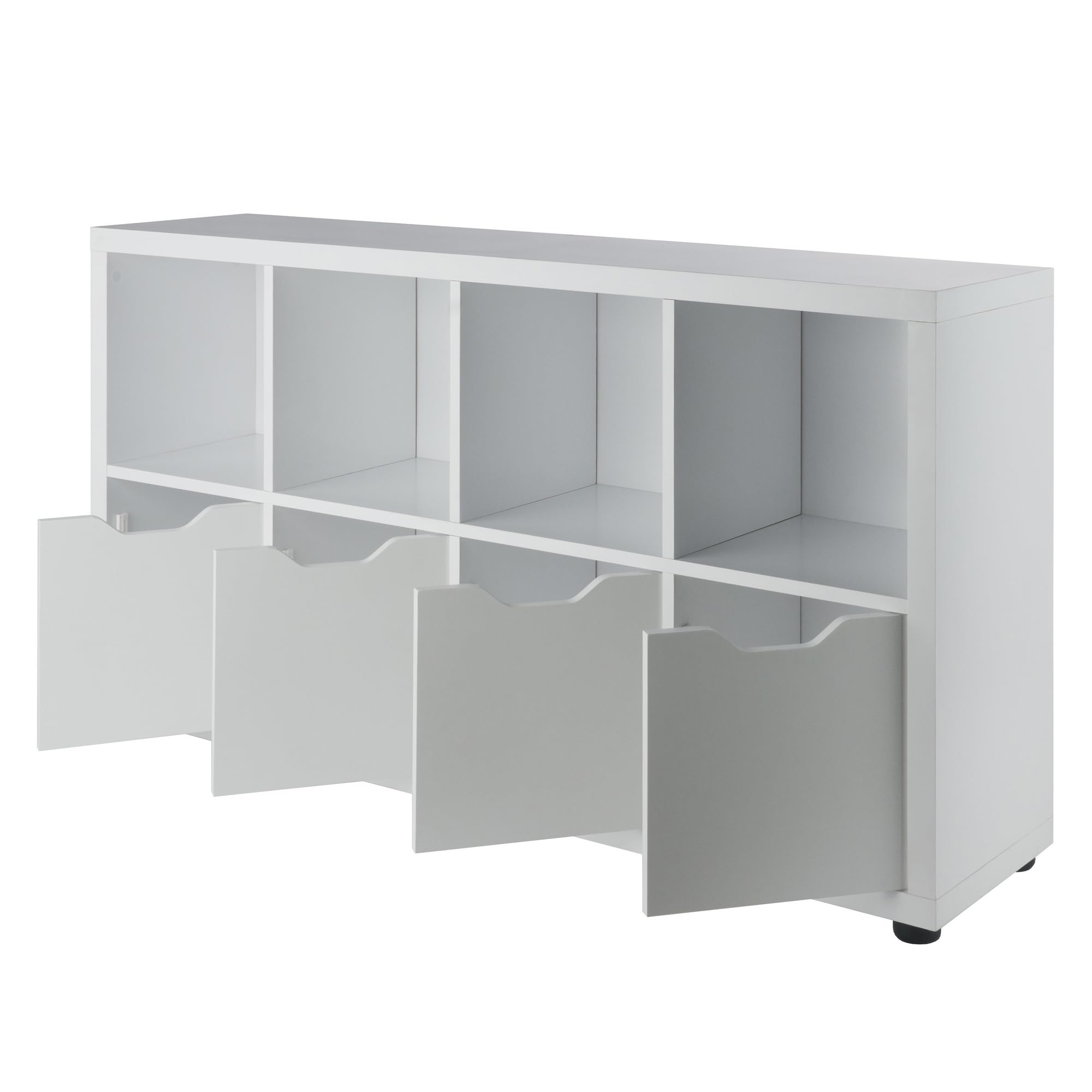 Winsome Julian 2x4 Storage Cabinet, for Living Room, Home Office, White