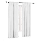 sheetsnthings Soho Faux Silk, 84-Inch Wide x 108-Inch Long, Polyester, Set of 2 Curtain Panels, White
