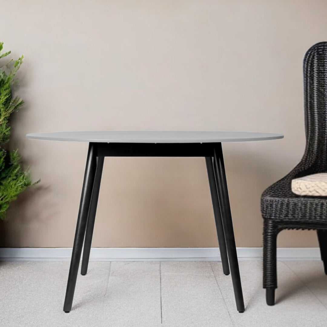 47 Gray Rounded Stone Outdoor Dining Table