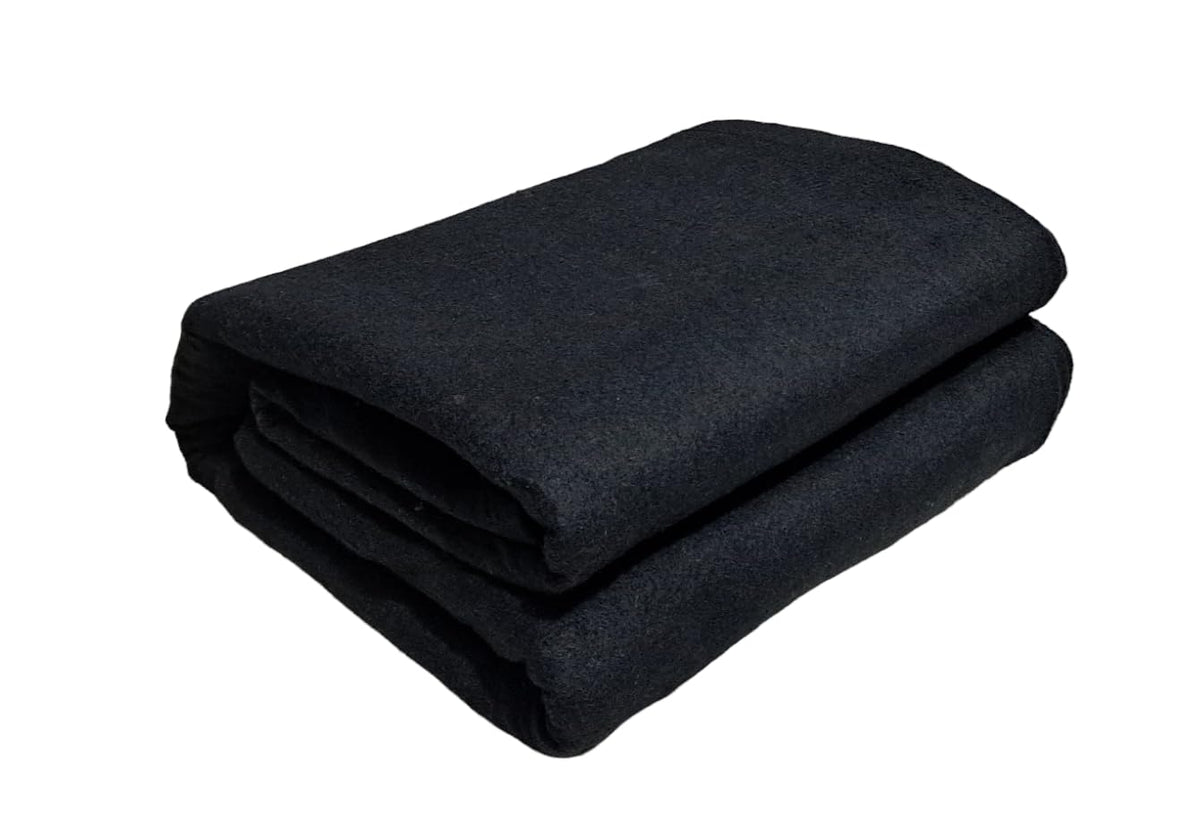 CHANDRAVATI Plain Acrylic Wool Blankets, FullLength, SolidDesign Single Bed [Black] ( 225 cm x 150 cm) (1)