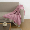50 X 60 Hot Pink Cotton Woven Chevron Throw Blanket with Fringe