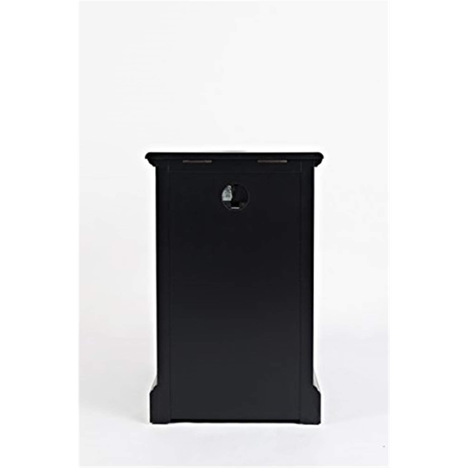 Craftsman USB Charging Station Chairside Wooden End Table Nightstand with Traditional Farmhouse Style with Glass Door and Storag