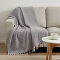 50 X 60 Purple Cotton Woven Chevron Throw Blanket with Fringe