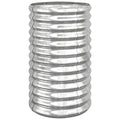 vidaXL Silver Round Garden Planter, Powder-Coated Steel, 15.7 x 26.8, DIY Decor for Patio, Balcony or Garden